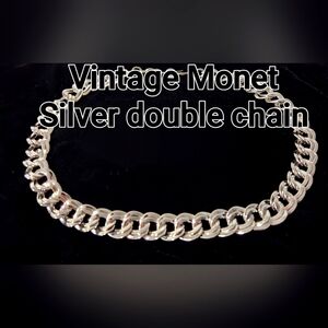 Vintage MONET double silver chain